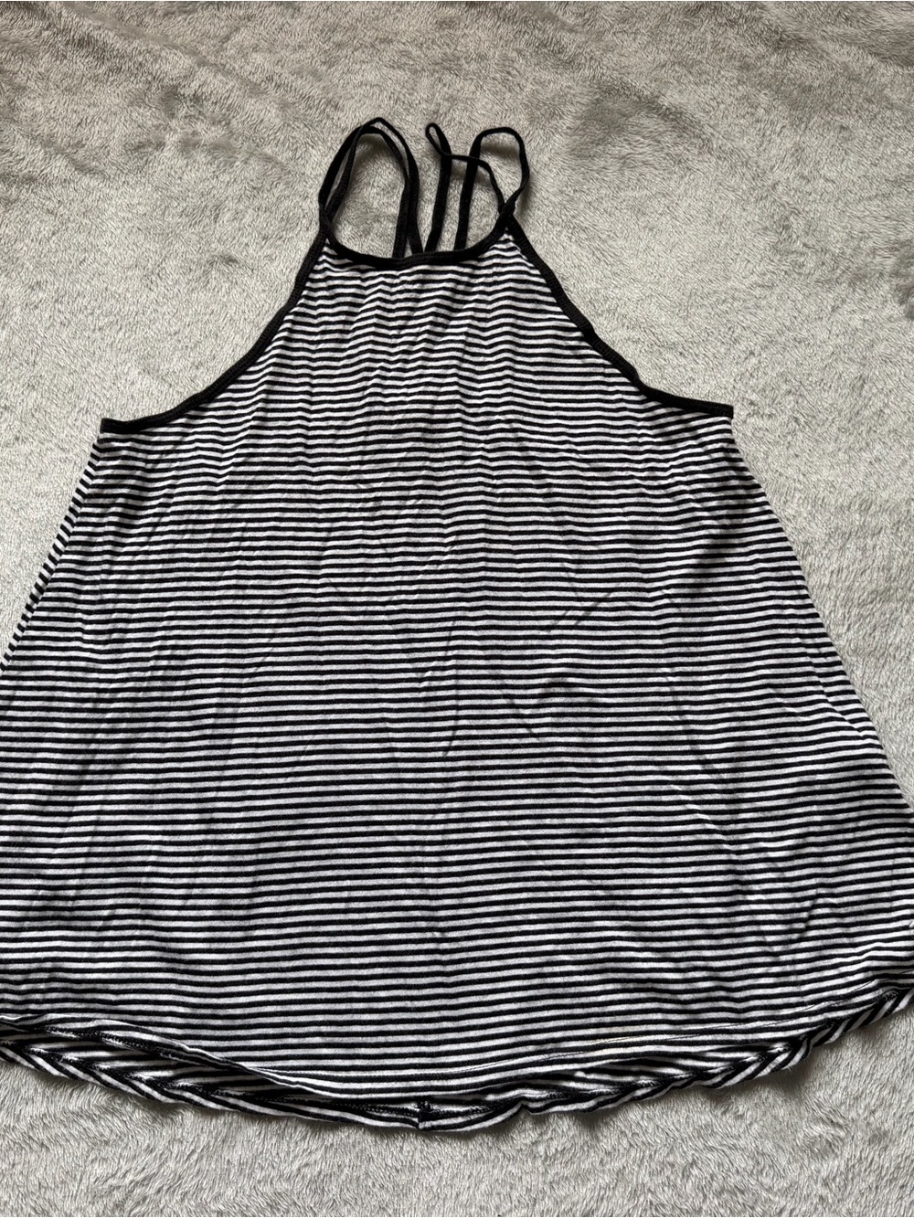 Hollister Black and White Striped Halter Tank